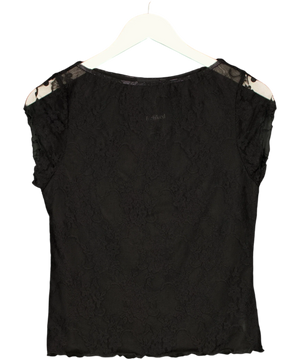 ASOS Black Lace Cold Shoulder Top UK M