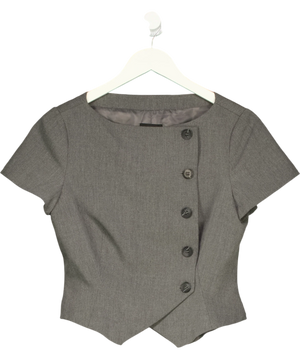 Asos Wrap Front Tailored Top Grey Uk 10