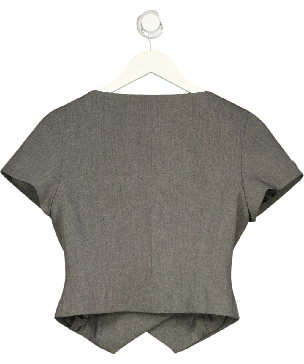 ASOS Grey wrap front tailored top, size UK 10 — back