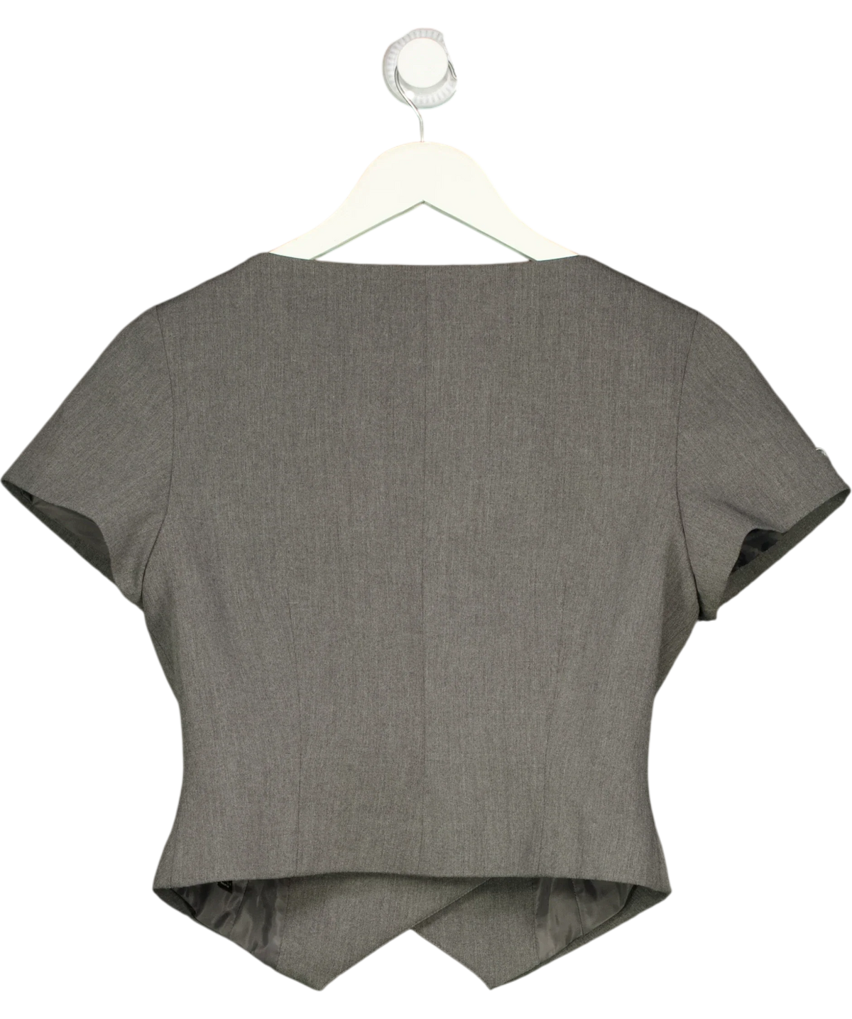 ASOS Grey wrap front tailored top, size UK 10 — back