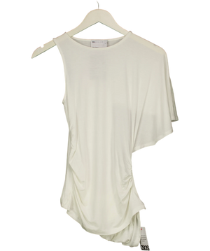 ASOS White One Shoulder Asymmetric Top UK S