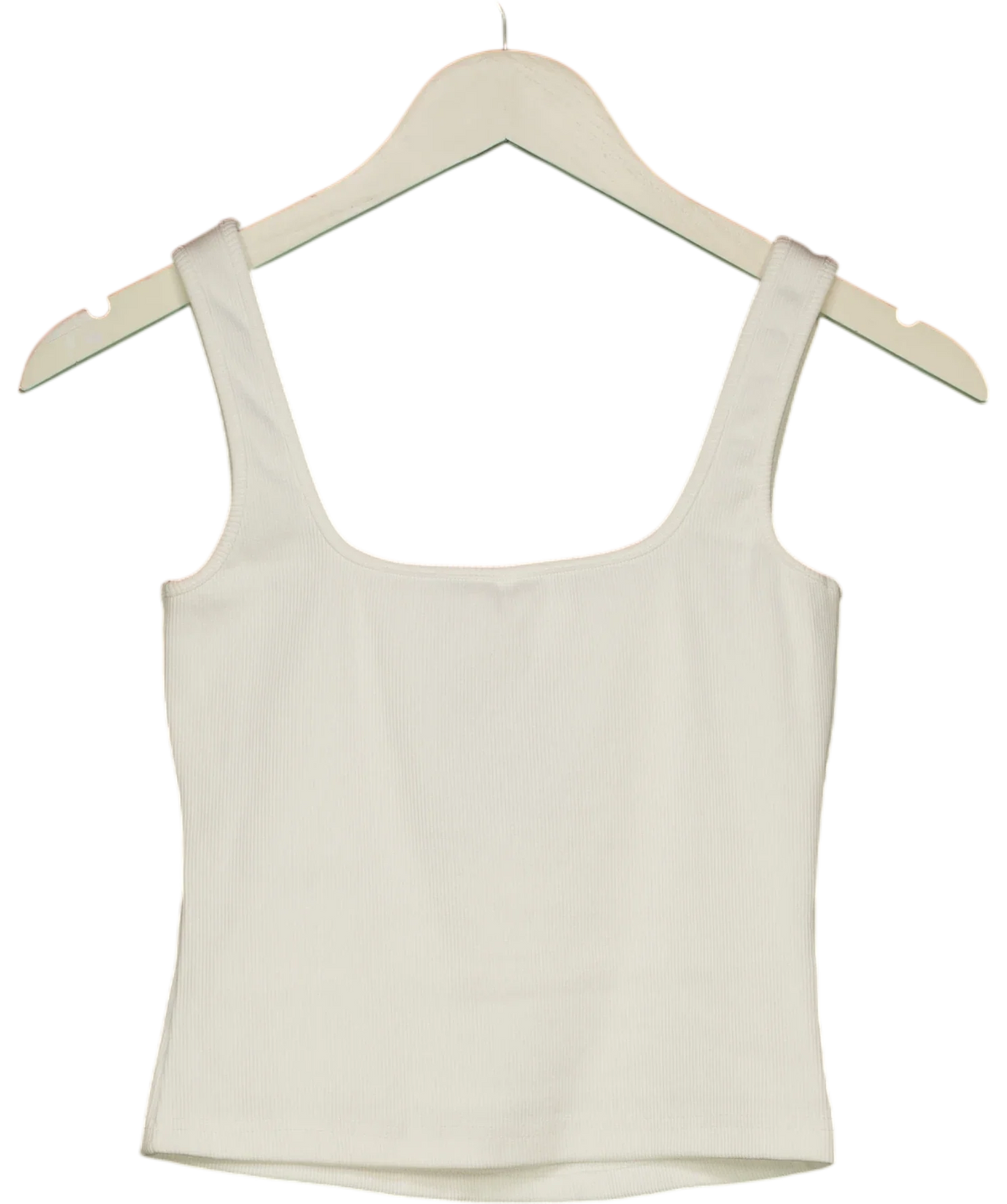 The Frolic White exclusive cotton rich bead flower front vest top, size UK 8 — back