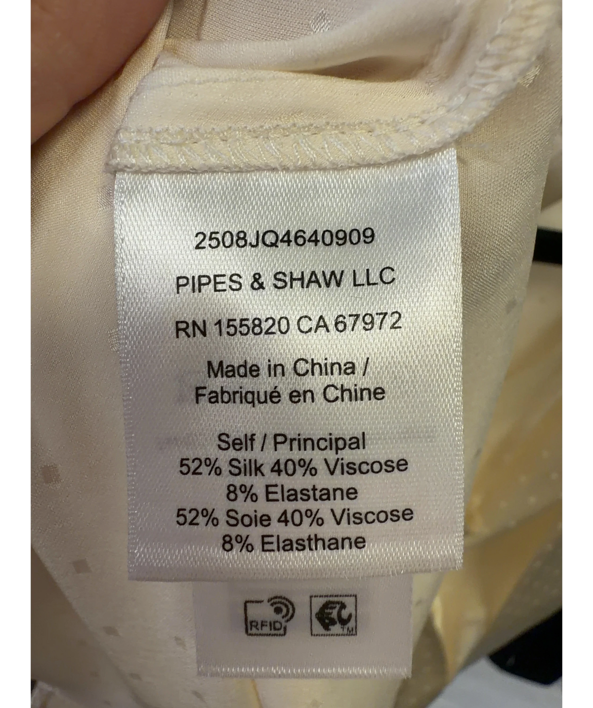 Veronica Beard Cream Colour, size UK 8 — label