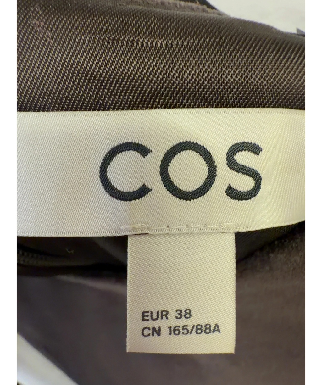 cos Brown Asymmetric Velvet Top, size UK 10 — detail