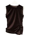 cos Brown Asymmetric Velvet Top, size UK 10 — front