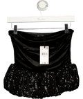 MANGO Black TOP 206XPEPLUM, size UK S — front
