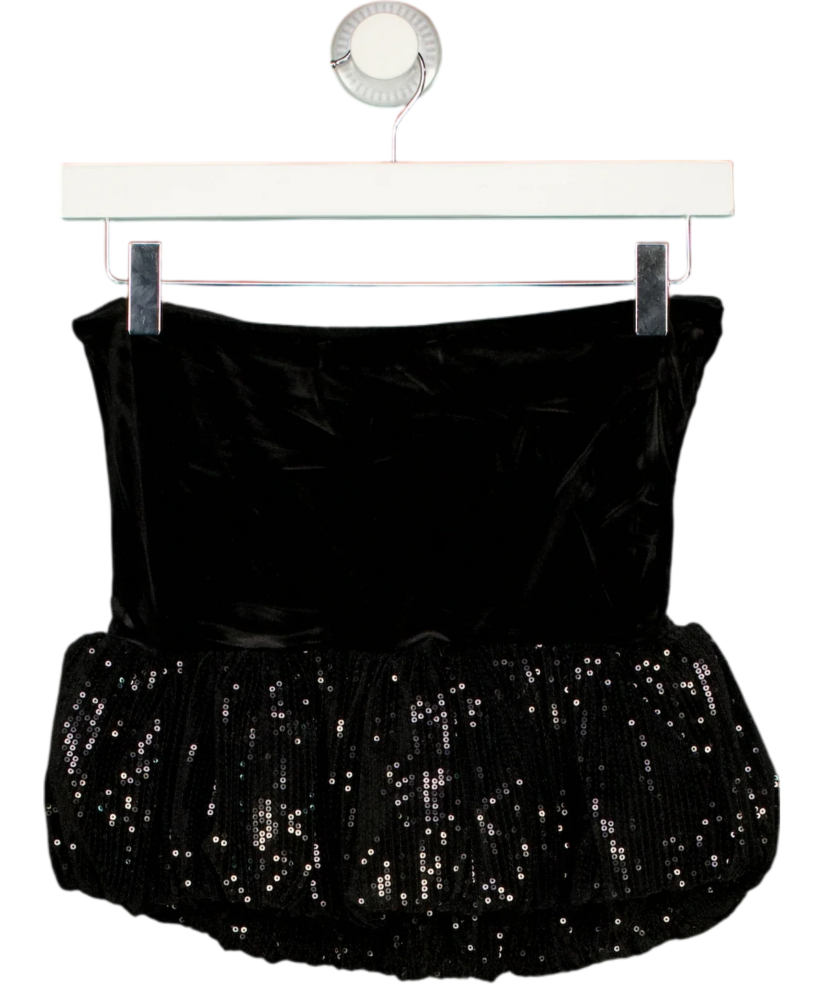 MANGO Black TOP 206XPEPLUM, size UK S — back