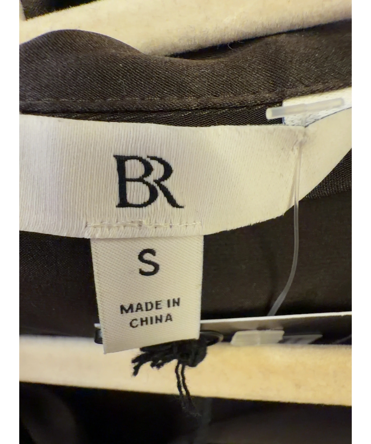 banana republic Brown Brown Silk Tie Neck Top, size UK S — detail