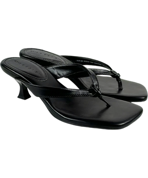 ASOS Black Knotted Kitten Heel Sandals UK 3
