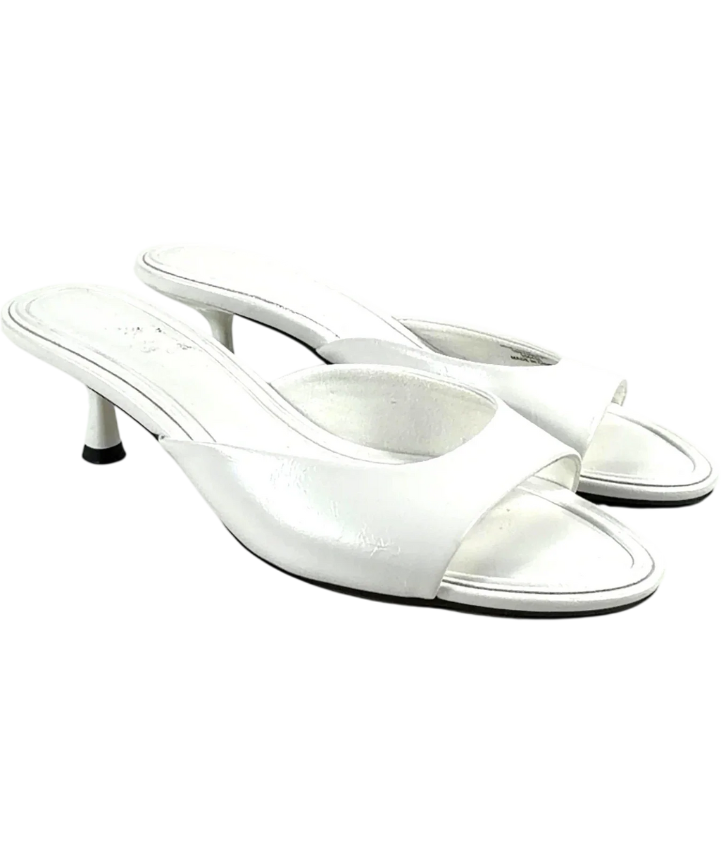 ASOS White Hyper kitten heeled mules, size UK 3 EU 36 👠 — front