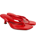 ASOS Red Heatwave toe thong kitten heeled sandals, size UK 3 EU 36 👠 — front