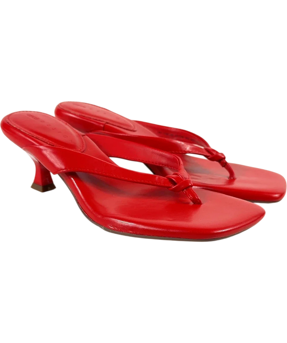 ASOS Red Heatwave toe thong kitten heeled sandals, size UK 3 EU 36 👠 — front
