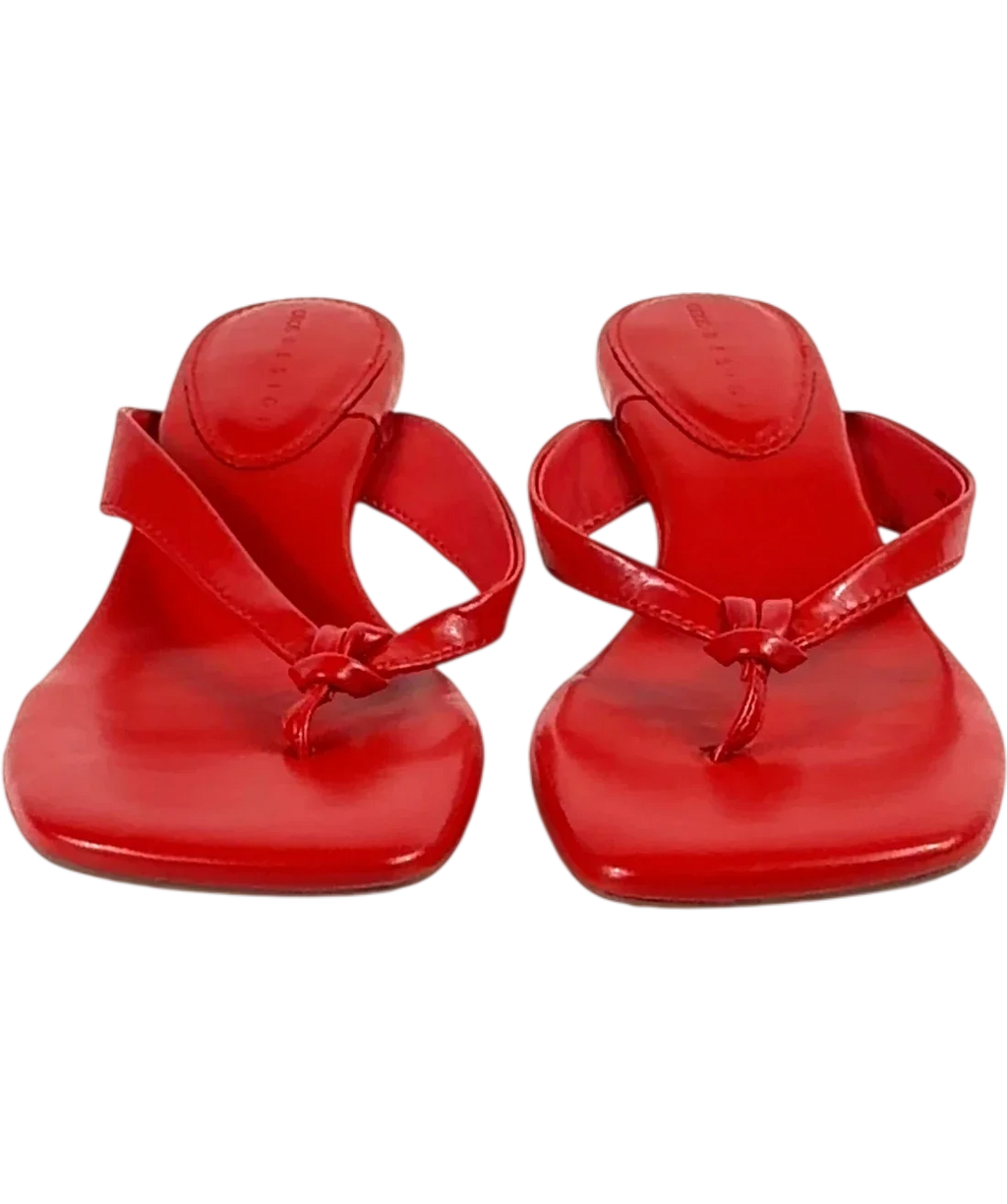 ASOS Red Heatwave toe thong kitten heeled sandals, size UK 3 EU 36 👠 — detail