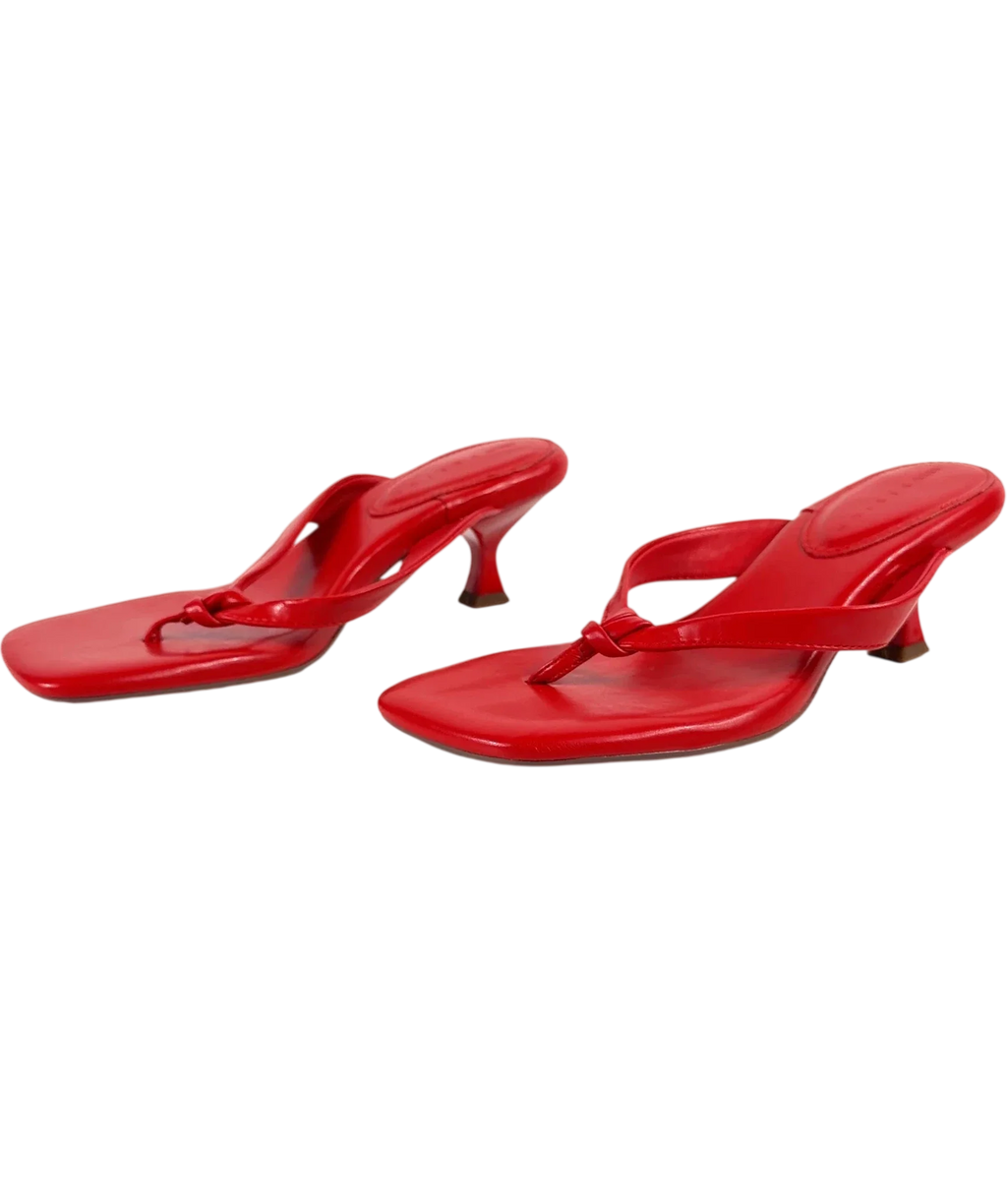 ASOS Red Heatwave toe thong kitten heeled sandals, size UK 3 EU 36 👠 — label