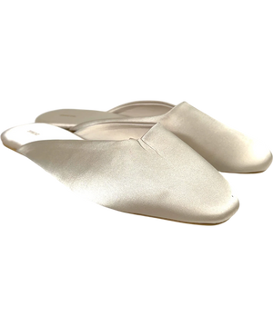 Zara Home Sateen Mule Slippers Champagne
