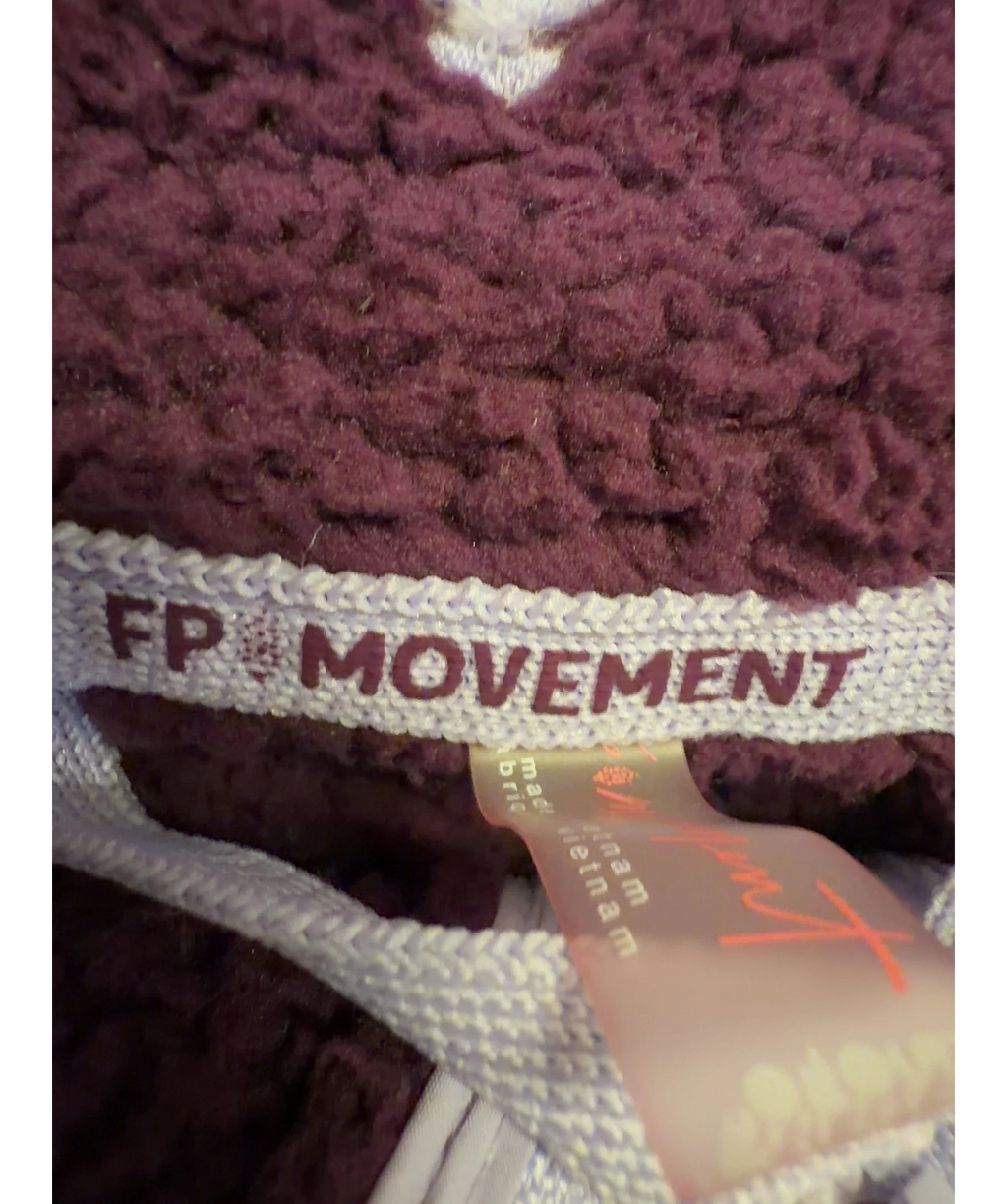Free People Purple Mountain High Half-Zip Fleece, size UK S — detail