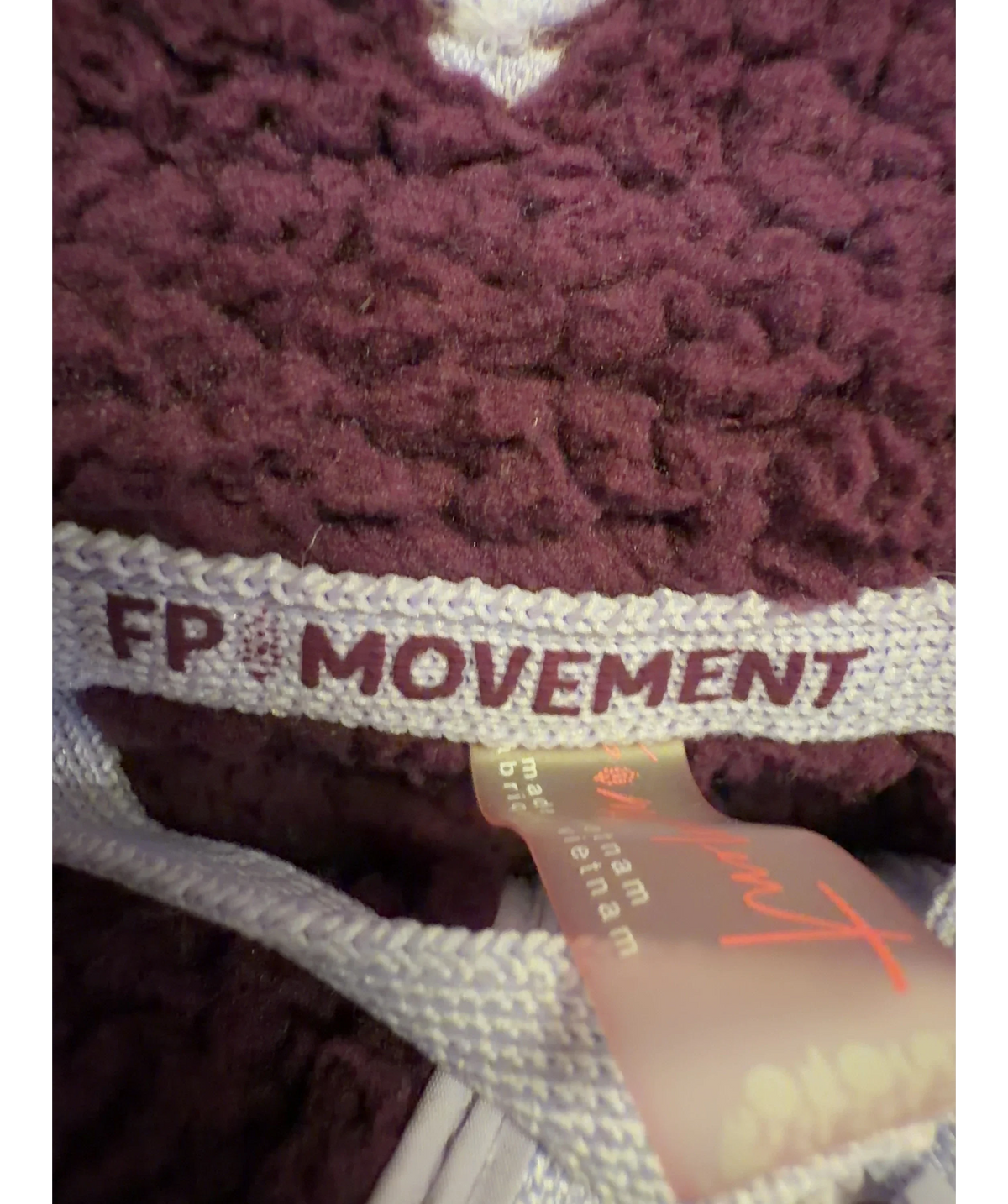 Free People Purple Mountain High Half-Zip Fleece, size UK S — detail