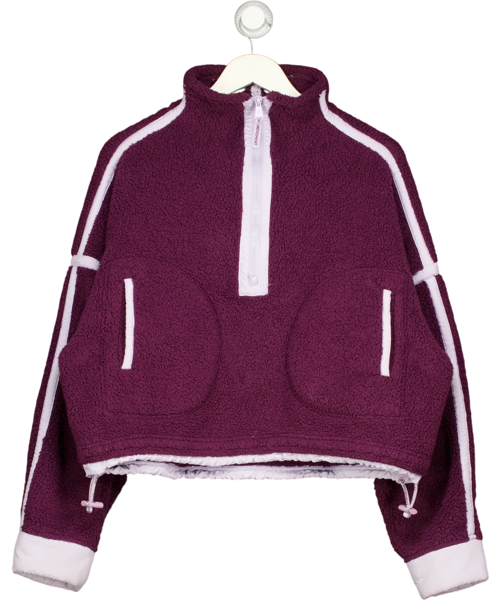 Free People Purple Mountain High Half-Zip Fleece, size UK S — front