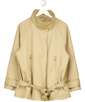ASOS Beige Cinched Waist Funnel Neck Jacket UK S