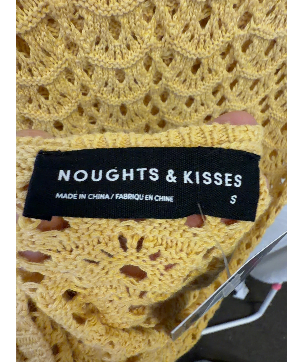 Noughts & Kisses Yellow ADDISON Yellow Crochet Maxi Dress, size UK S — detail