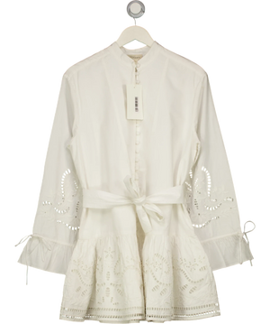 Sézane Odette Organic Cotton Dress Cream UK 8