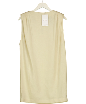 Topshop Beige Pleated Keyhole Dress UK 8