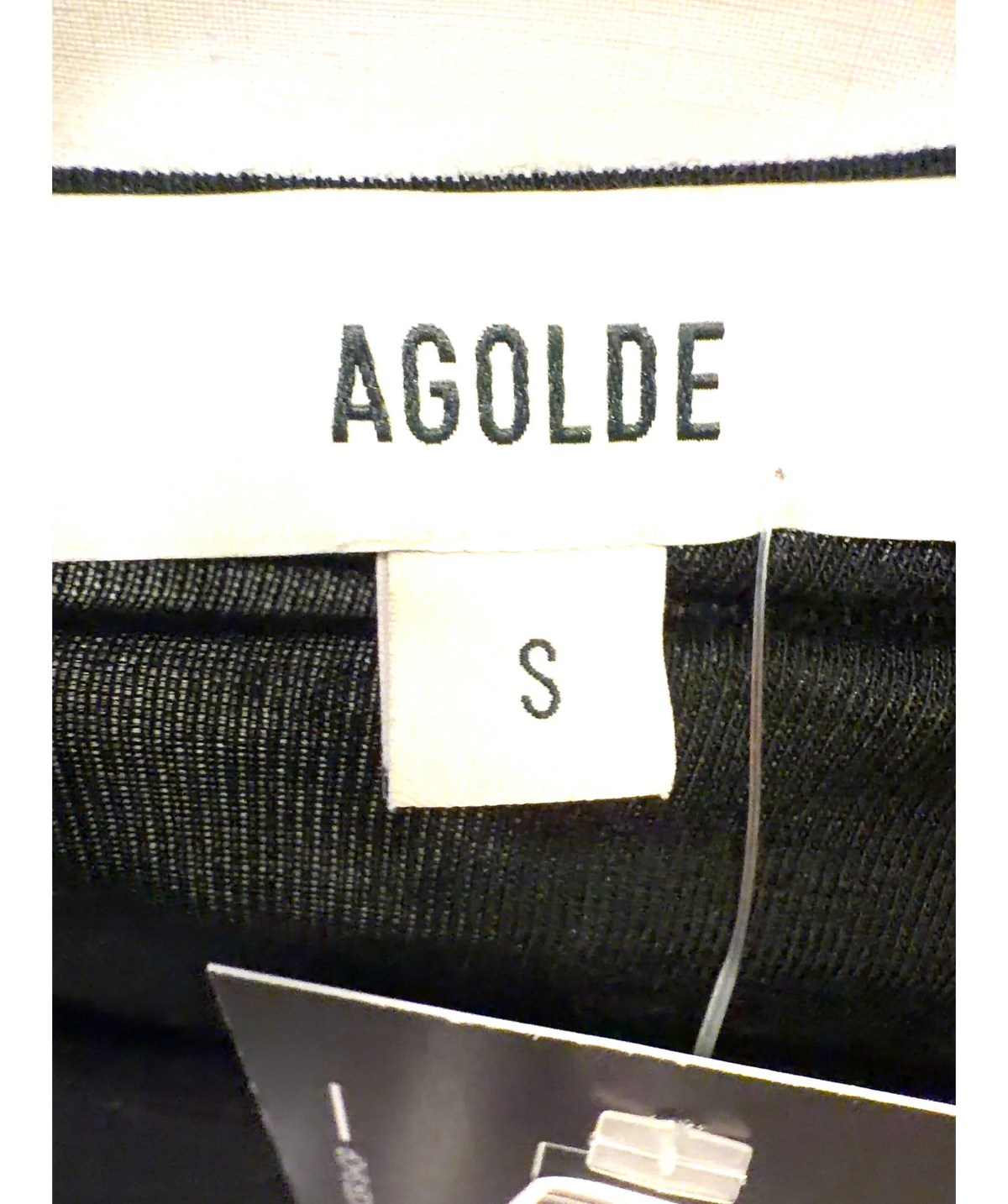 AGOLDE Black Tania Twist Tee, size UK S — detail