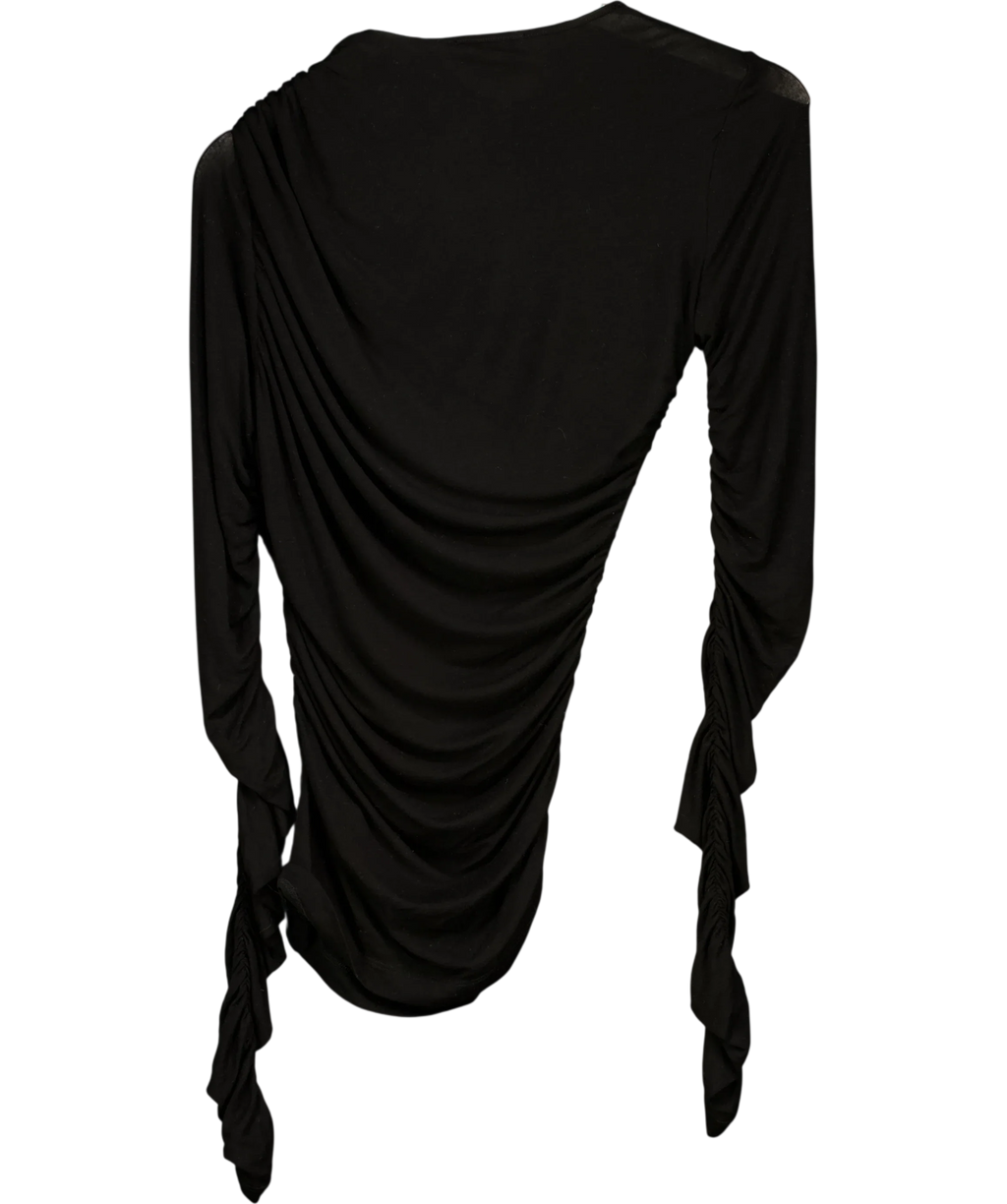 AGOLDE Black Tania Twist Tee, size UK S — back