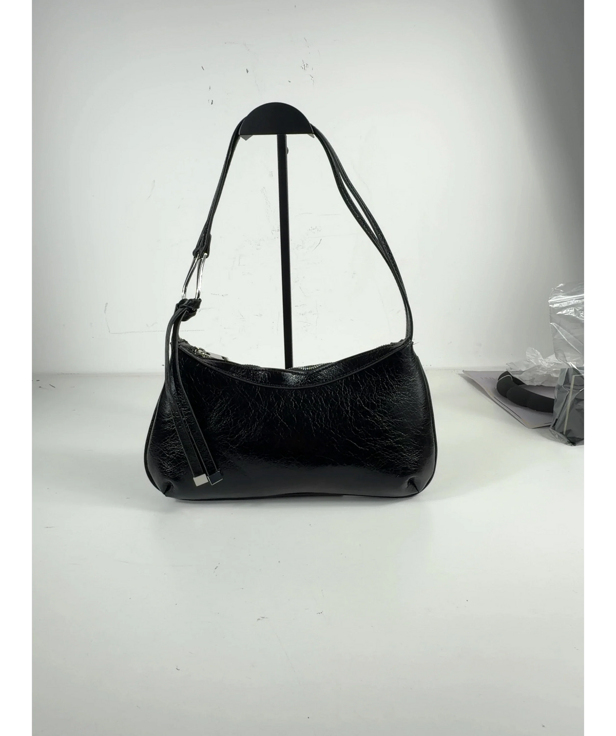 TOPSHOP Black Jaye small shoulder bag — care label