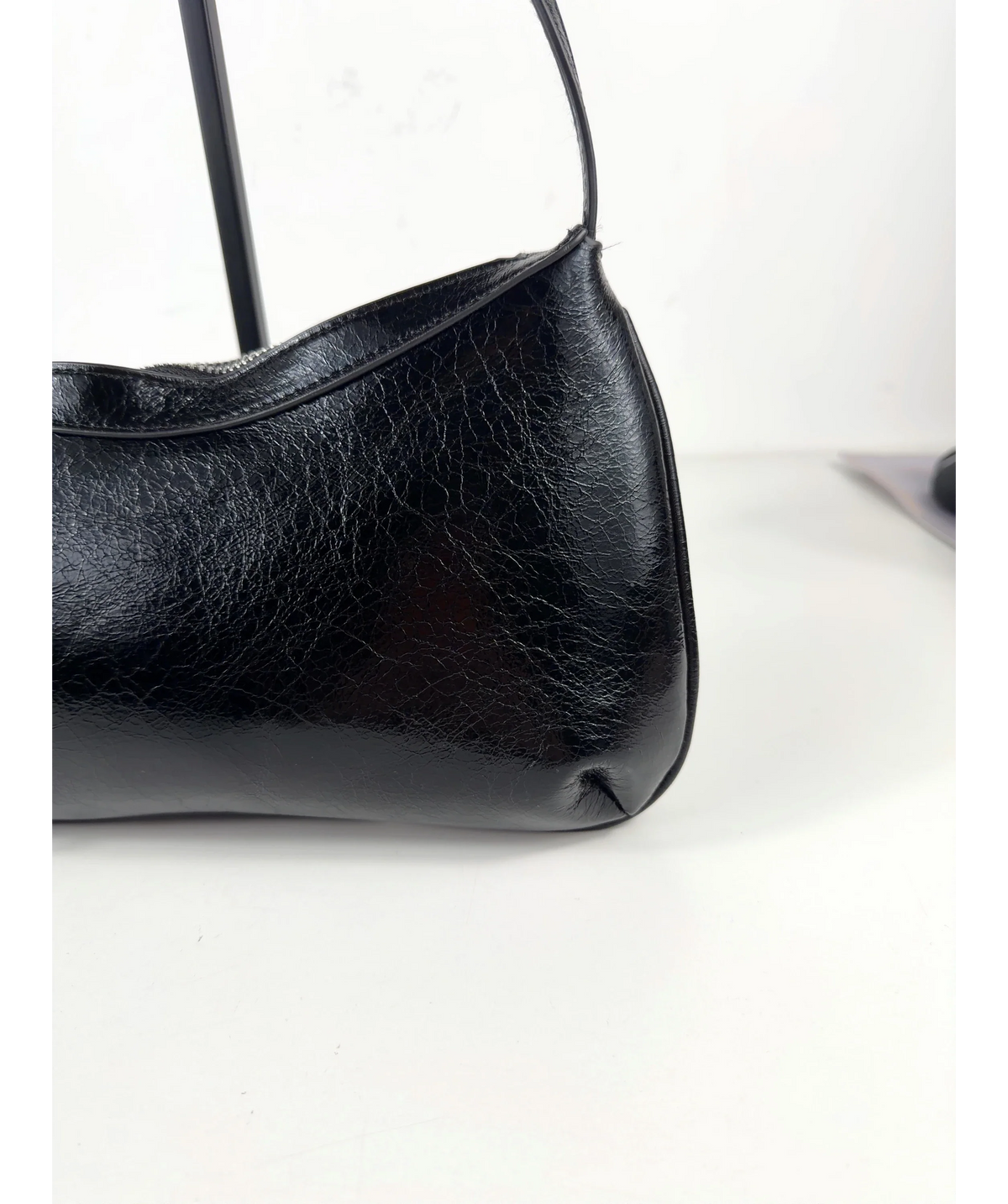 TOPSHOP Black Jaye small shoulder bag — fabric detail