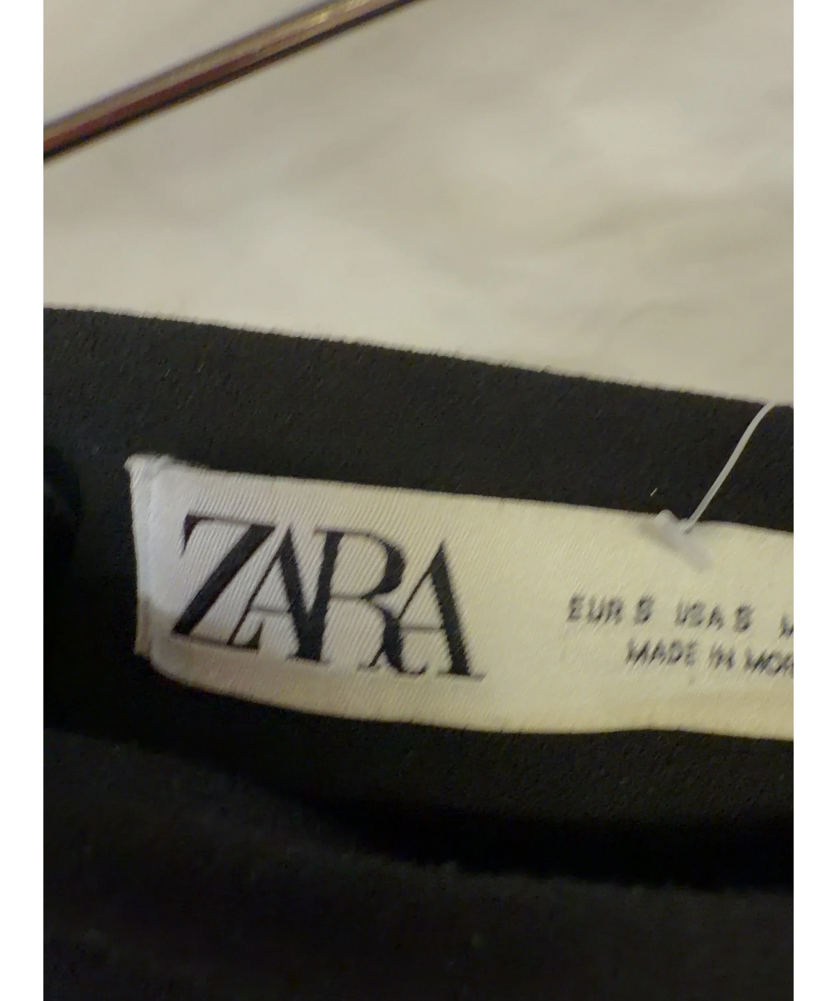 ZARA Black Colour, size UK S — care label