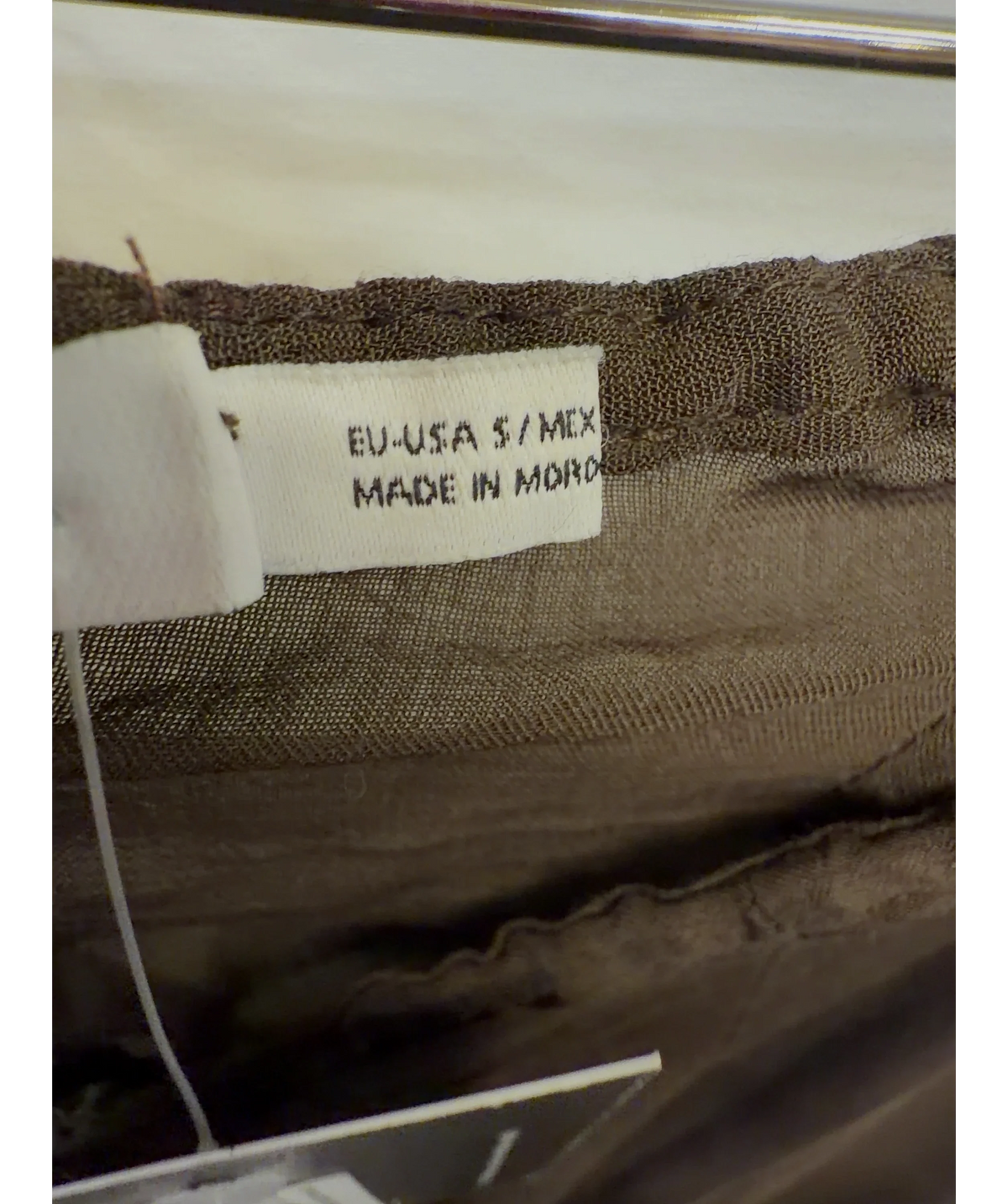 SUPRIYA LELE MANGO Brown Ruffled Front Seam Fluid Maxi Skirt, size UK S — care label