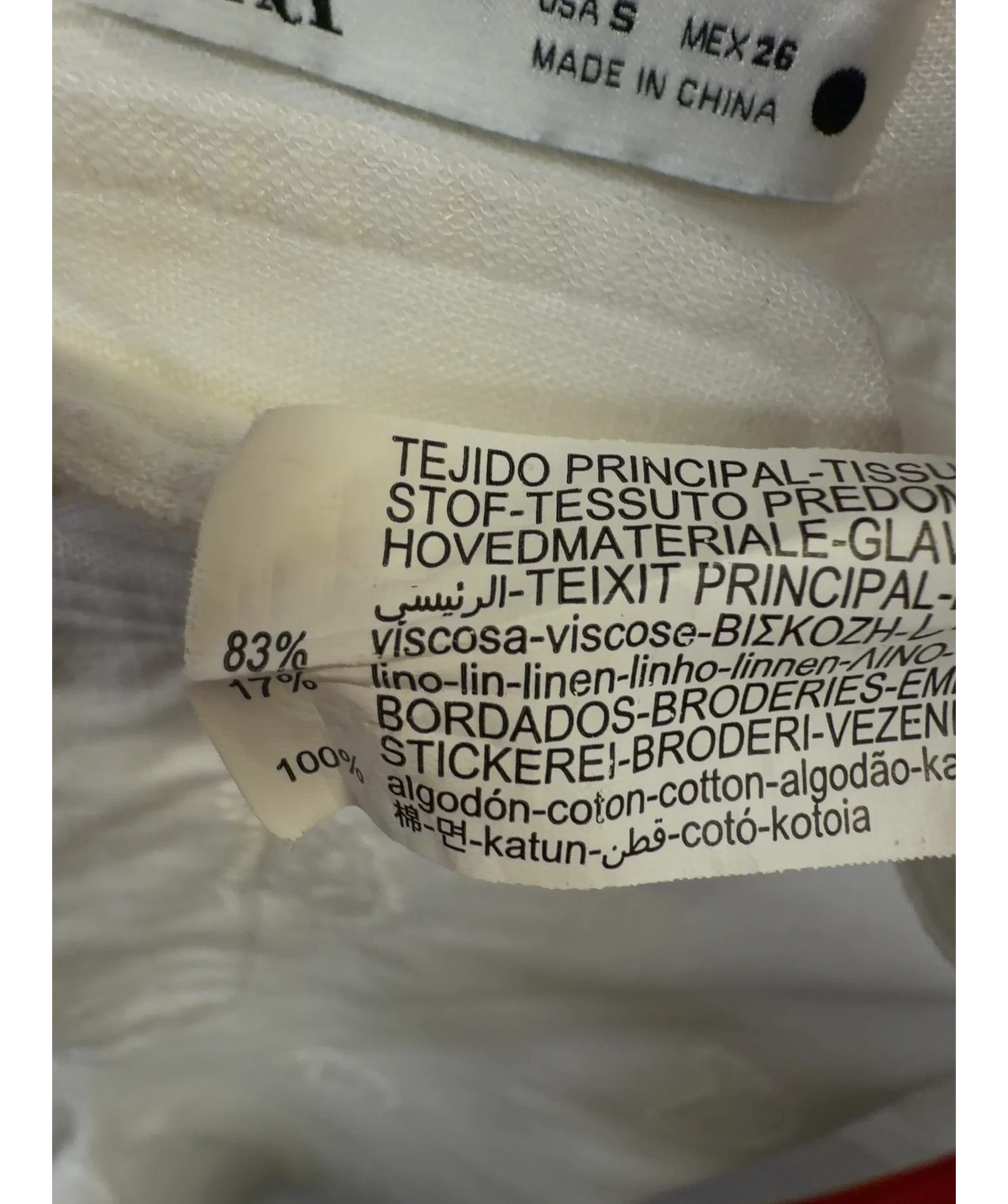 ZARA White Colour, size UK S — label