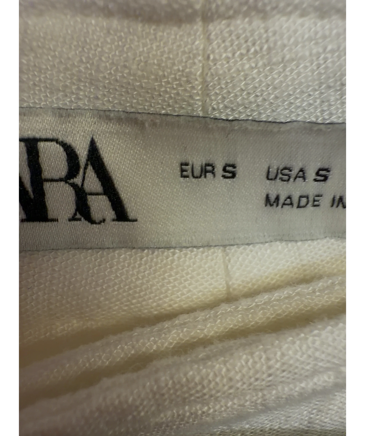 ZARA White Colour, size UK S — care label
