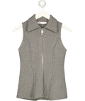 ZARA Grey Gray Zippered Knit Vest, size UK S — front