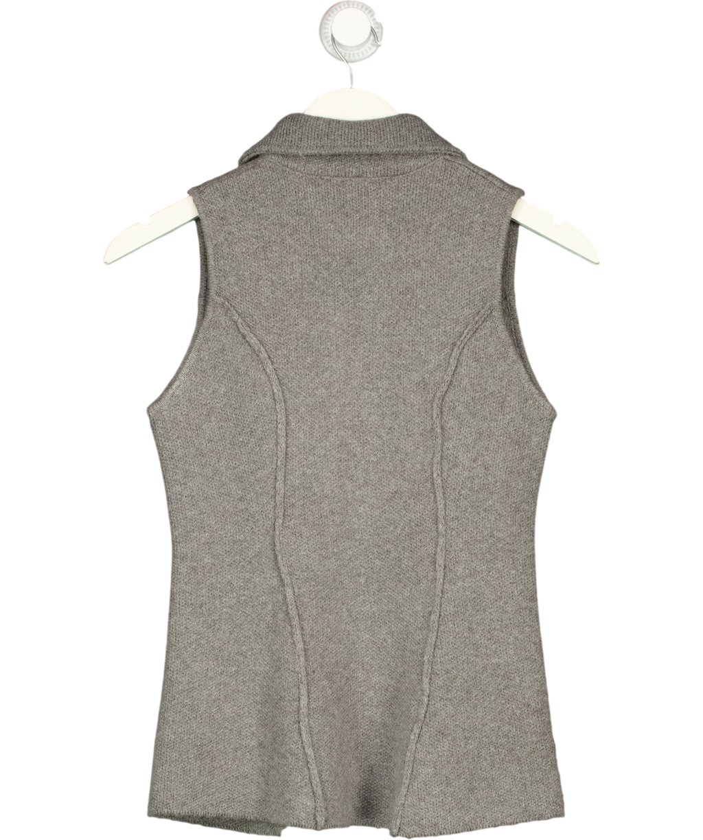 ZARA Grey Gray Zippered Knit Vest, size UK S — back