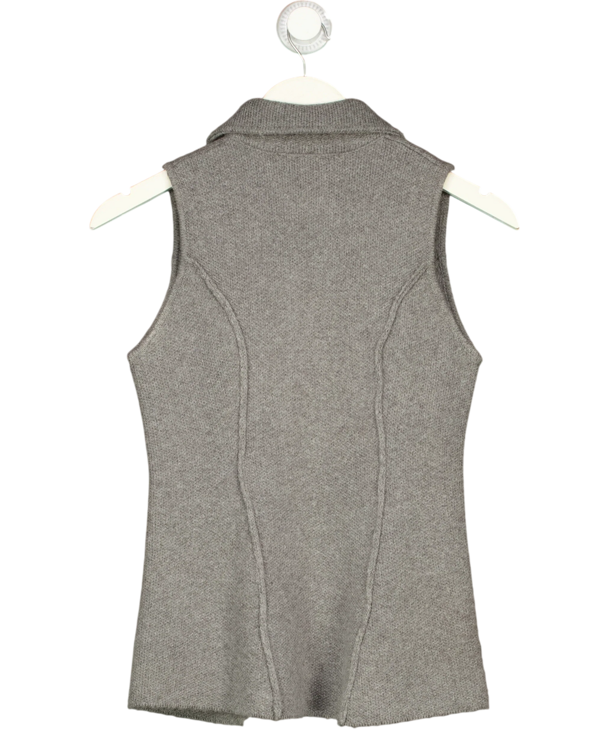 ZARA Grey Gray Zippered Knit Vest, size UK S — back
