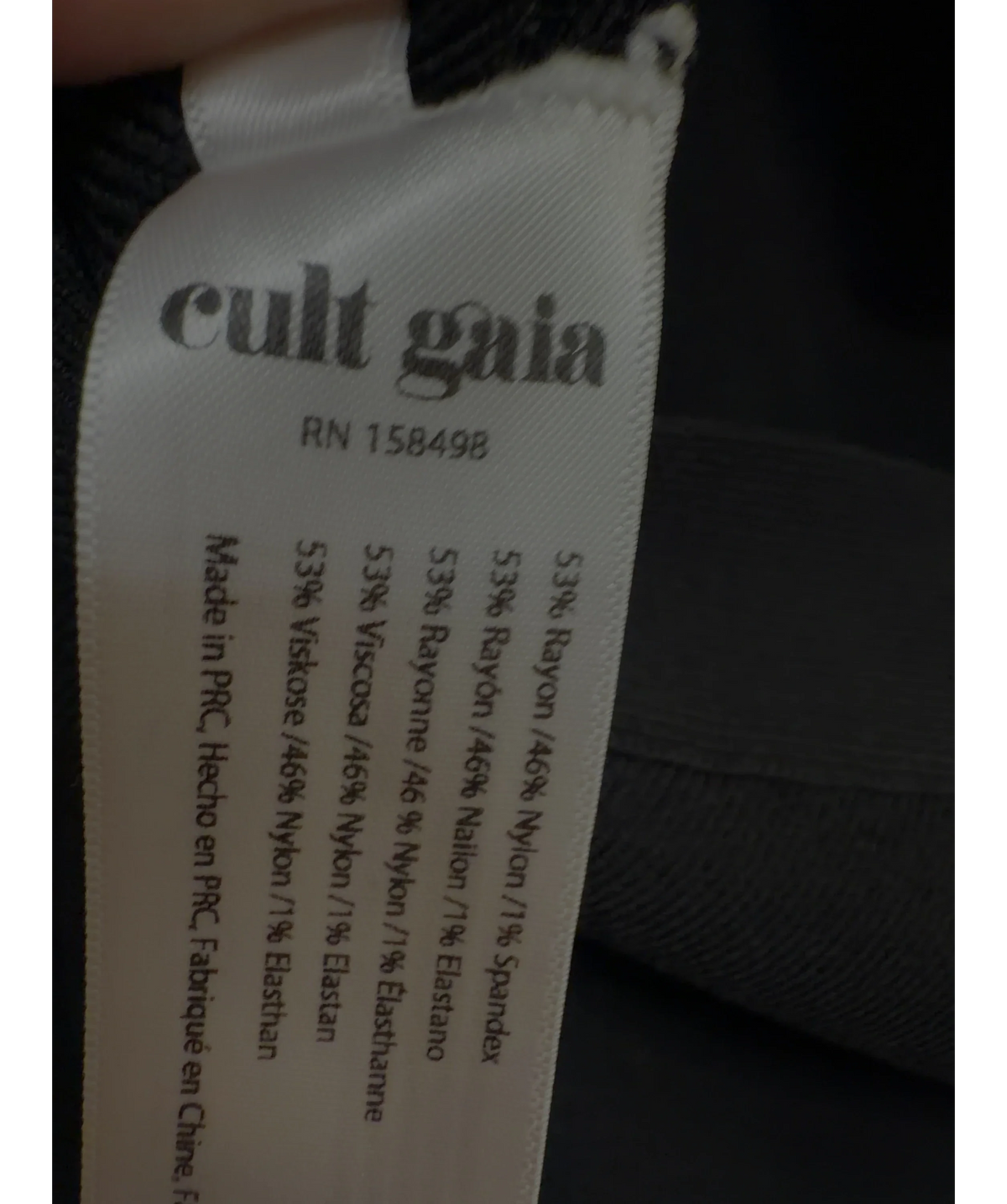 Cult Gaia Black Valeria Knit Top, size UK S — detail