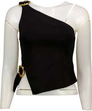 Cult Gaia Valeria Knit Top Black UK S