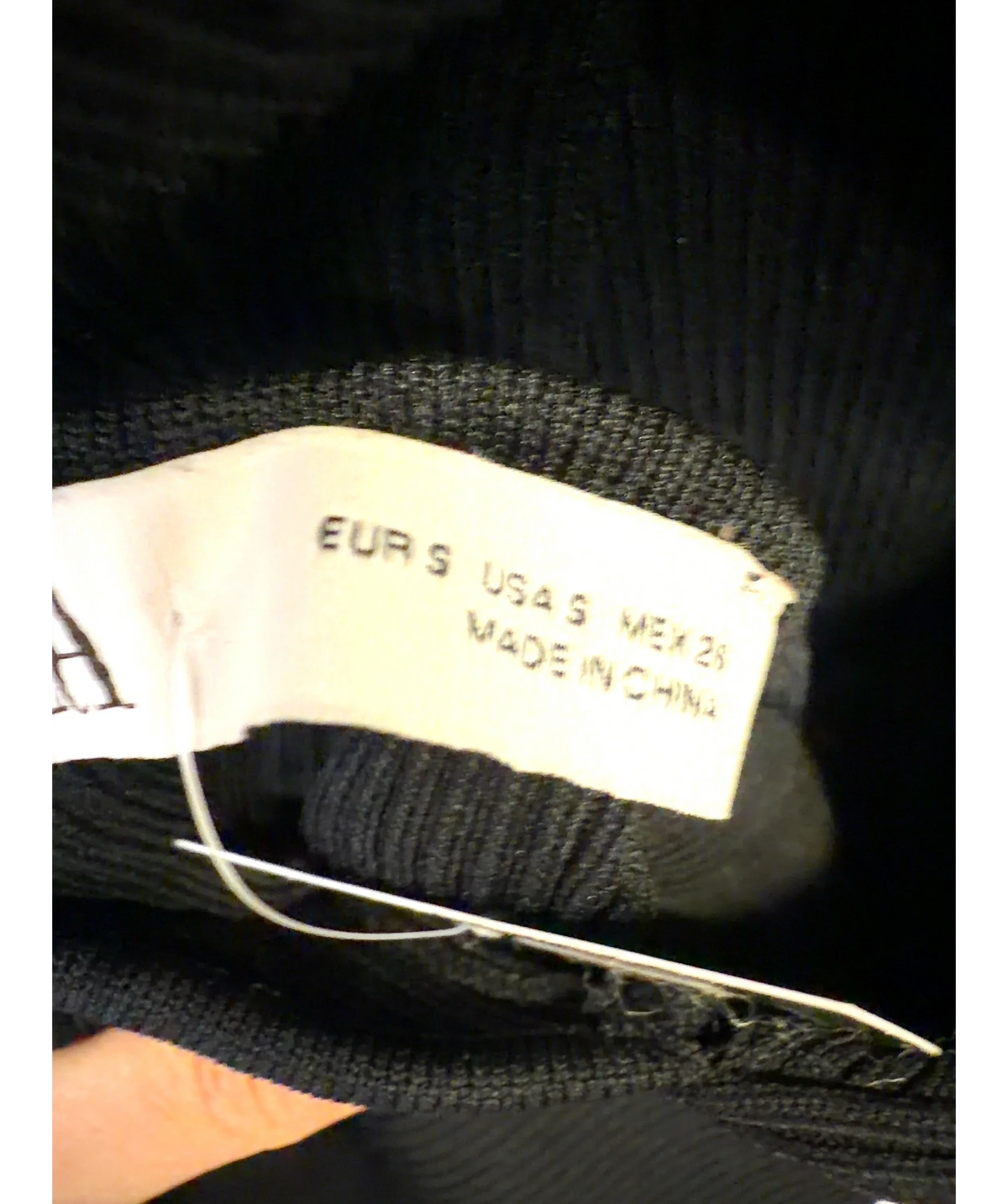 ZARA Black Colour, size UK S — care label