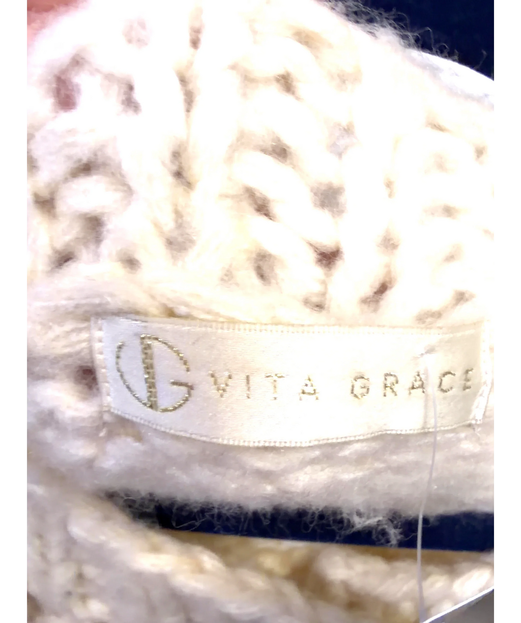 Vita Grace Cream Cream Cardigan — label