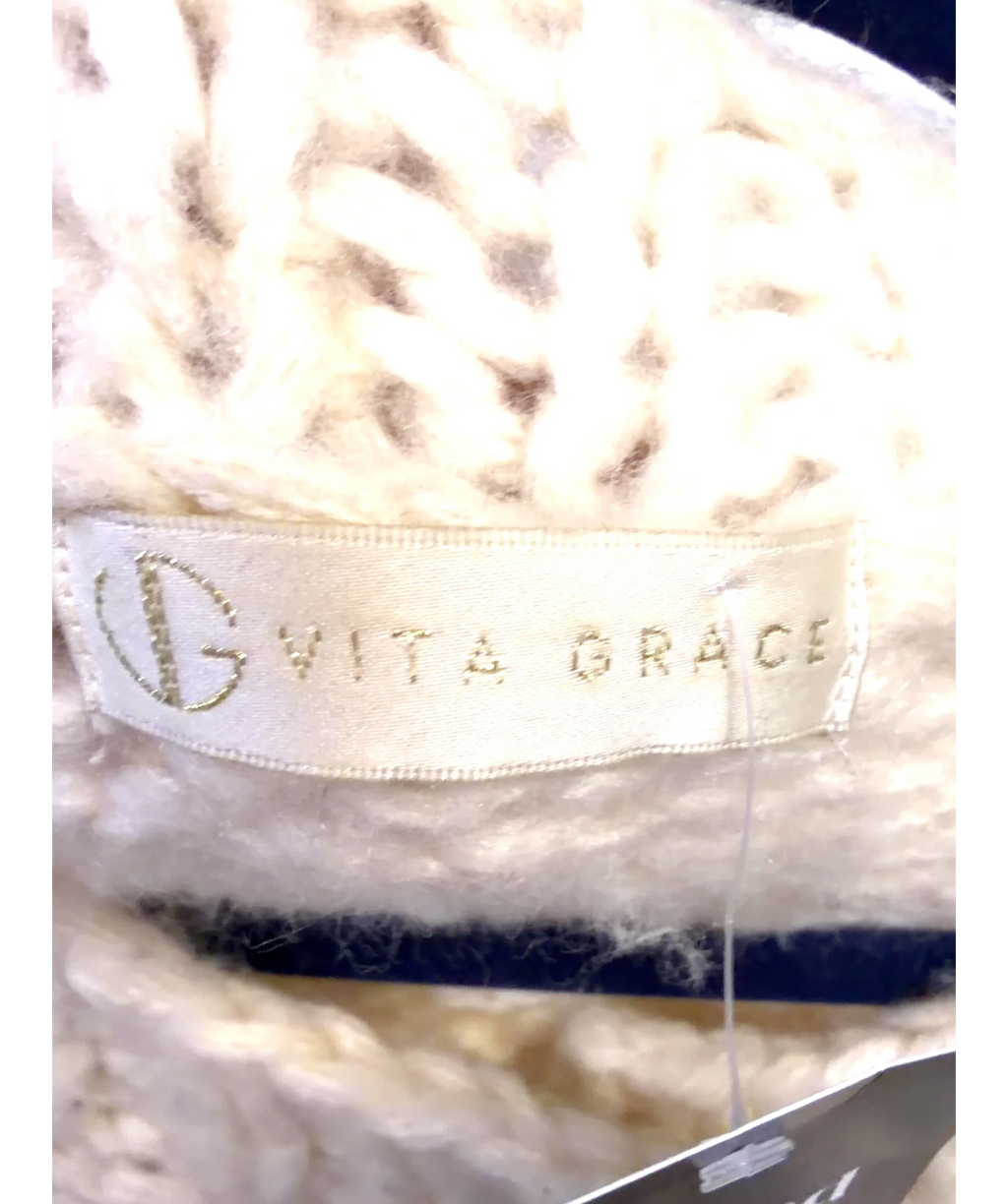 Vita Grace Cream Cream Cardigan — care label