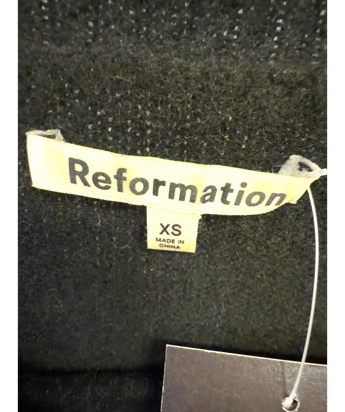 Reformation Black Colour, size UK XS — care label