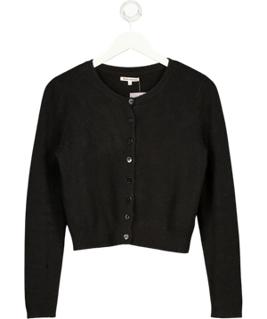 Reformation Black Ribbed Cashmere Cardigan UK XS