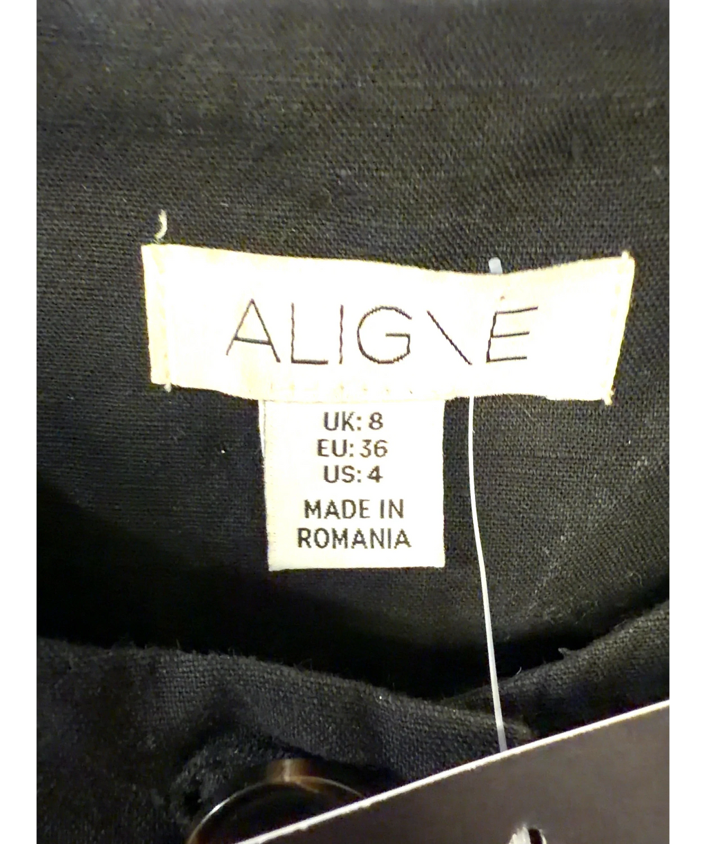 Aligne Black Leo Waistcoat, size UK 8 — detail