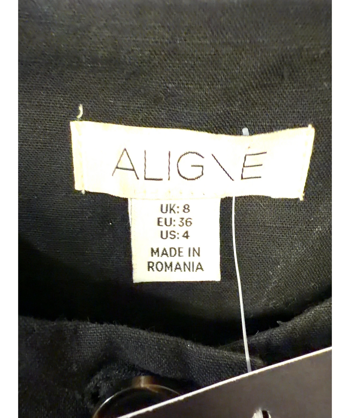 Aligne Black Leo Waistcoat, size UK 8 — detail