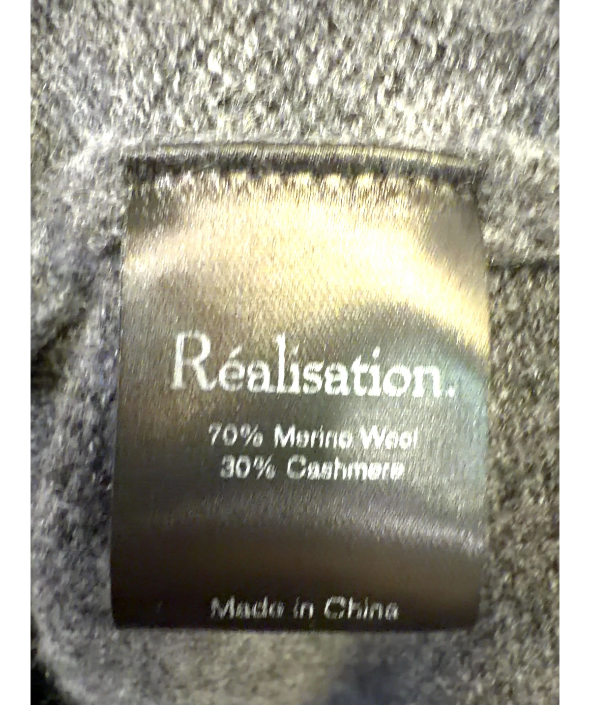 Réalisation Grey Colour, size UK XS — label