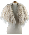 The two Mrs Grenvilles ivory FAUX FUR SHRUG — front