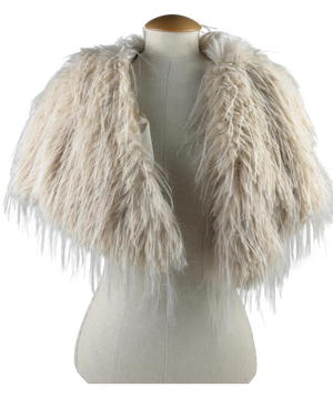 The Two Mrs Grenvilles Faux Fur Shrug Cream