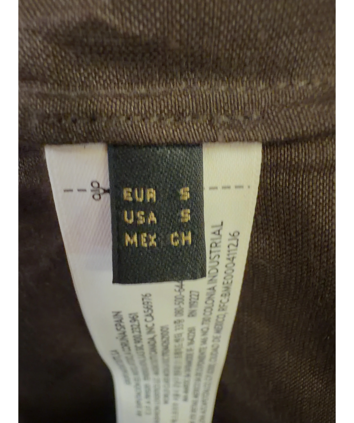Massimo Dutti Brown Colour, size UK S — care label